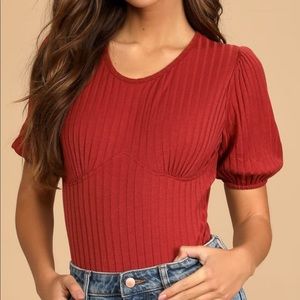 NWT Sage the label rust bodysuit size XS